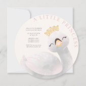 Invitation Fille rose n'importe quel âge Swan fille anniversa (Devant)