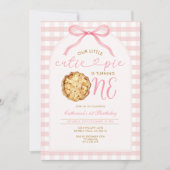 Invitation Fille rose Notre petit gâteau rayé d'anniversaire (Devant)