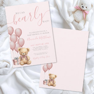Invitation Fille Rose Nous Pouvons à Peine Attendre Baby Show