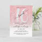 Invitation Fille Rose or Parties scintillant blanche Ombre Sw (Debout devant)