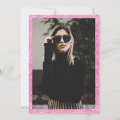 Invitation Fille rose parties scintillant bordure en marbre p (Dos)