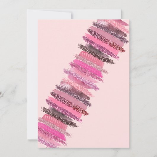 Invitation Fille rose Parties scintillant clou Spa polonais J (Dos)