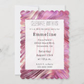 Invitation Fille rose perle Rose or glam Sweet 16 (Devant)