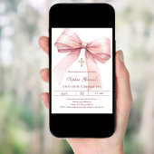Invitation Fille rose Première Communion