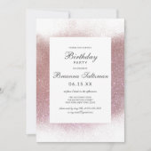 Invitation Fille Rose rose Parties scintillant blanche fronti (Devant)