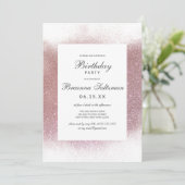 Invitation Fille Rose rose Parties scintillant blanche fronti (Debout devant)