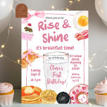 Invitation Fille rose se lève et brillante fête d'anniversair<br><div class="desc">Fille rose se lever et brillante fête d'anniversaire Invitation,  Main dessinée Invitation Anniversaire de enfant,  Petit-déjeuner Anniversaire de enfant Invitation,  Pink Main dessinée Invitation Anniversaire de enfant,  C'est l'heure du petit-déjeuner Invitation Anniversaire de enfant,  Pâtisserie Anniversaire de enfant</div>