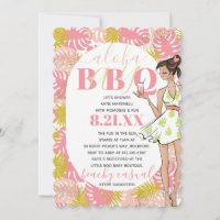 Fille rose Tropical Aloha Baby BBQ Douche Invitat