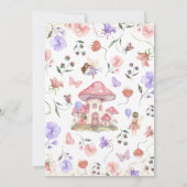 Invitation Fille rose violet Fée Florale Anniversaire (Dos)