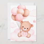 Invitation Fille Rose Vive Nous Pouvons Attendre Baby shower (Dos)