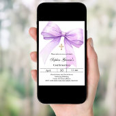 Invitation Fille ruban lavande Confirmation