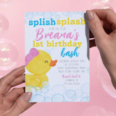 Invitation Fille Rubber Canard Splish Splash Anniversaire