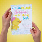 Invitation Fille Rubber Canard Splish Splash Anniversaire