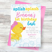 Invitation Fille Rubber Canard Splish Splash Anniversaire
