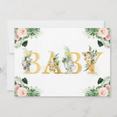 Invitation Fille Safari animal modifiable Oh Baby shower (Dos)