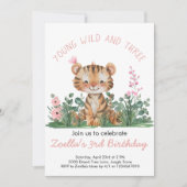 Invitation Fille Safari Jungle Anniversaire (Devant)