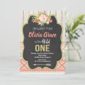 Invitation Fille sauvage d'invitation d'anniversaire de (Debout devant)