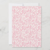 Invitation Fille Script rose floral dentelle bow fête d'anniv (Dos)