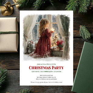 Invitation Fille sereine attend l'invitation de Noël éditable