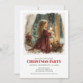 Invitation Fille simple attend l'invitation de Noël éditable (Devant)
