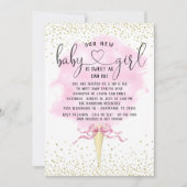 Invitation Fille Sip et voir le Baby shower de bonbons en cot (Devant)