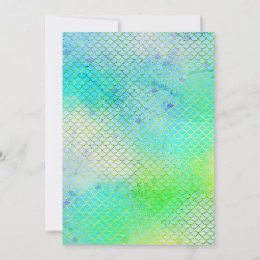 Invitation Fille Sirène Anniversaire Pool Party (Dos)