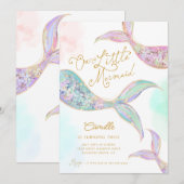 Invitation Fille Sirène sous la mer Deuxième anniversaire (Devant / Derrière)