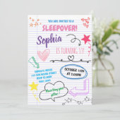 Invitation Fille Sleepover Ado Fête Enfants Stwood Anniversai (Debout devant)