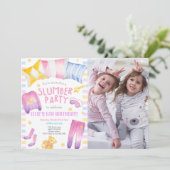 Invitation Fille Sleepover Fête du bois d'oeuvre Anniversaire (Debout devant)