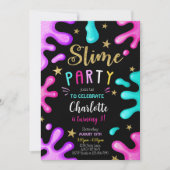 Invitation Fille Slime fête Anniversaire (Devant)