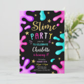 Invitation Fille Slime fête Anniversaire (Debout devant)