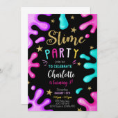 Invitation Fille Slime fête Anniversaire (Devant / Derrière)
