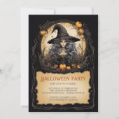 Invitation Fille sorcière Halloween gothique (Devant)