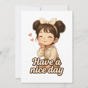 Invitation Fille souriante avec message positif