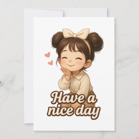 Invitation Fille souriante avec message positif (Devant)