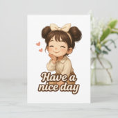 Invitation Fille souriante avec message positif (Debout devant)