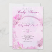 Invitation Fille sous la mer Douce Fête de Bébé Rose (Devant)