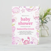 Invitation Fille sous le Baby shower marin (Debout devant)