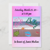 Invitation Fille Sous L'Océan Baby Shower (Devant)