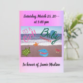 Invitation Fille Sous L'Océan Baby Shower (Debout devant)