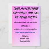 Invitation Fille Sous L'Océan Baby Shower (Dos)