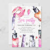 Invitation Fille Spa fête d'anniversaire (Devant)