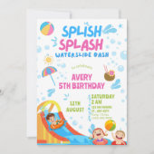 Invitation Fille Splish Splash Anniversaire de la fête de la  (Devant)