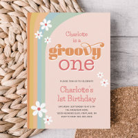 Fille Super One Retro Daisies 1er anniversaire