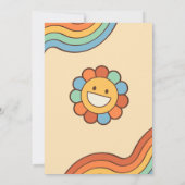 Invitation Fille super Retro Rainbow Baby shower Party (Dos)