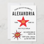 Invitation Fille Superhero en fauteuil roulant 💥 Héros volan (Dos)