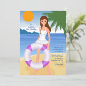 Invitation Fille sur la Plage (Debout devant)