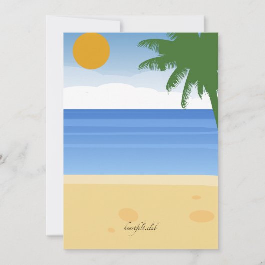 Invitation Fille sur la Plage (Dos)