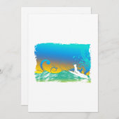 Invitation Fille Surf (Devant / Derrière)