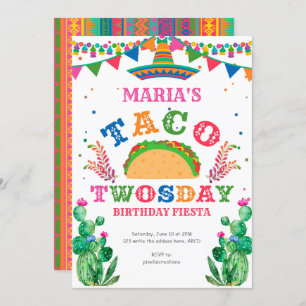 Invitation Fille, Taco 2e Anniversaire, Fiesta, Taco Deux Jou